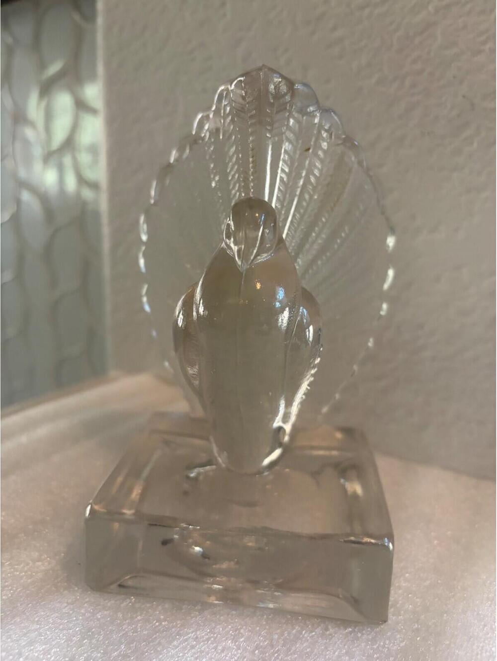 Vintage Indiana Glass Pouter Pigeon Dove Bird Bookends Crystal Clear 6” Tall 1pc